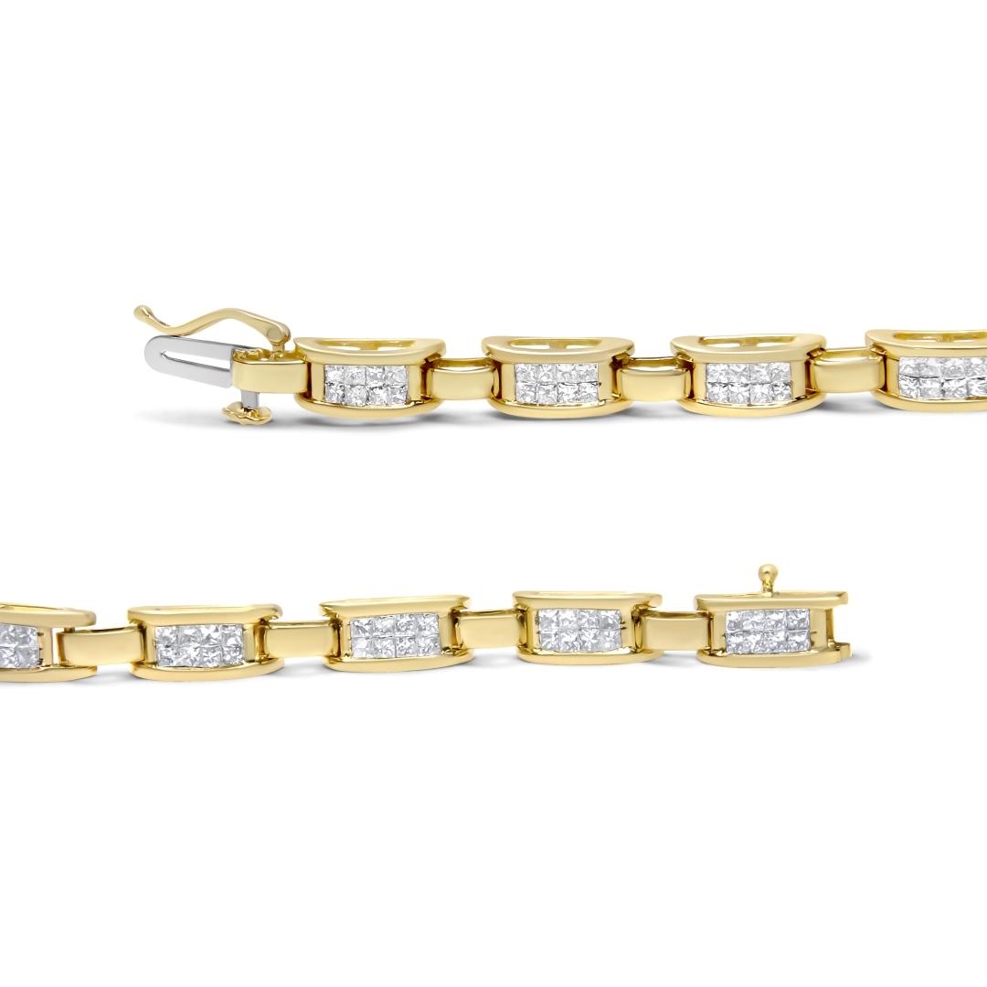 14k Gold Princess 2.00ct Diamond Bracelet