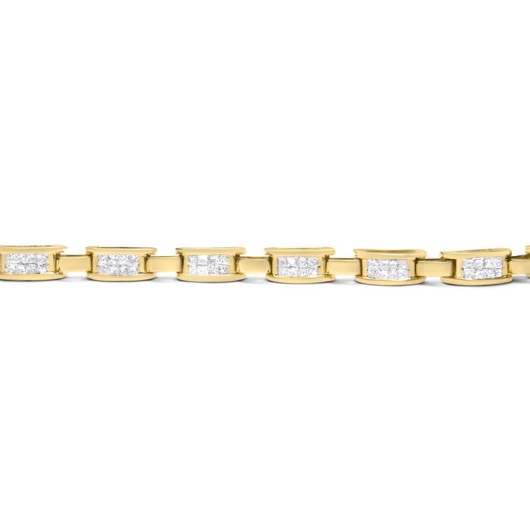 14k Gold Princess 2.00ct Diamond Bracelet