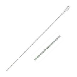 14k White Gold Diamond-cut Bead Chain 1.0mm