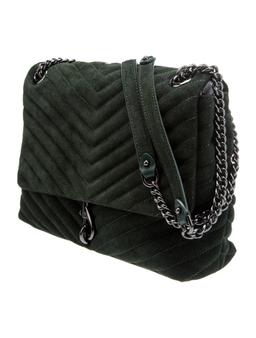 Rebecca Minkoff Chevron Green Suede Shoulder Bag