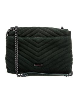 Rebecca Minkoff Chevron Green Suede Shoulder Bag