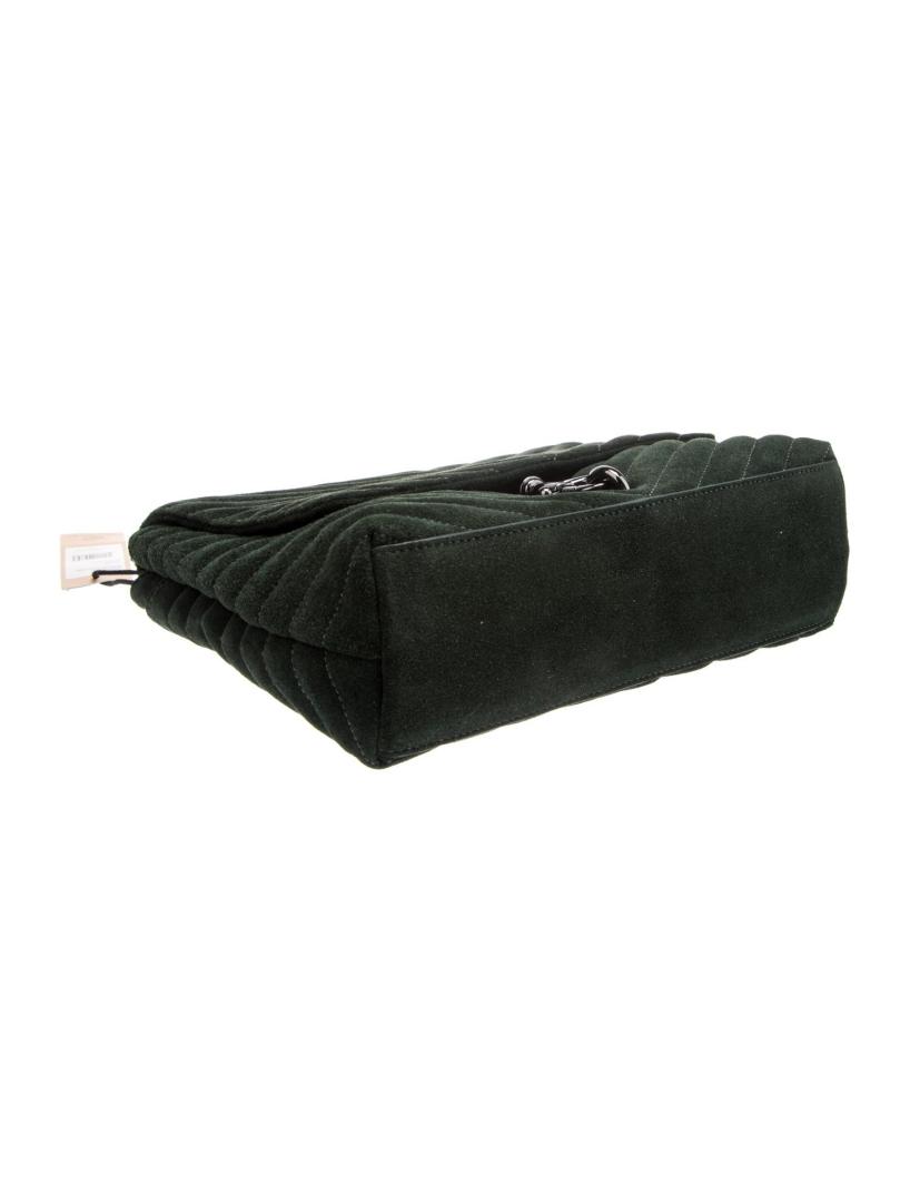 Rebecca Minkoff Chevron Green Suede Shoulder Bag