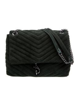 Rebecca Minkoff Chevron Green Suede Shoulder Bag