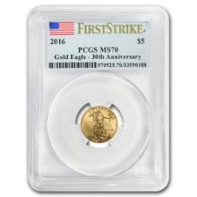 2016 1/10oz American Gold Eagle Ms70 Firststrike