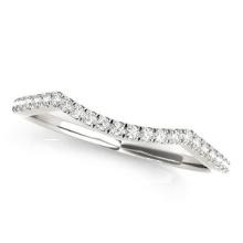 14k Wgold Round .12ct Diamond Pave Set Curved Band