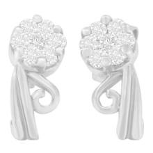 14k White Gold Round .50ct Diamond Earrings