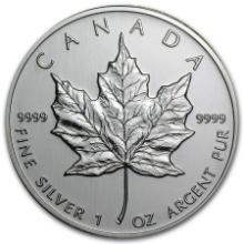 2002 Canada 1 Oz Silver Maple Leaf Coin Bu