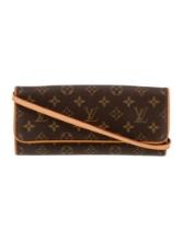 Louis Vuitton Twin Brown Coated Canvas Clutch
