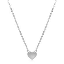 14k White Gold Polished Mini Heart Necklace