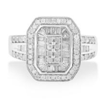 Elegant .99ct Diamond Elongated Octagon Ring