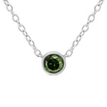 Round .20ct Green Diamond Necklace