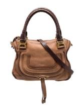 Chloe Brn Leather Gold-tone Hardware Top Hdl Bag