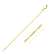 14k Gold Diamond Cut Round Wheat Chain 1.2mm