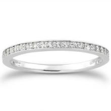 14k Wgold Round .21ct Diamond Micro-pave Band