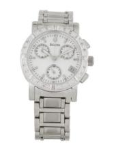 Bulova Diamond Chronograph White Dial Women's 30mm