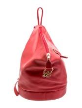 Loewe Red Leather Gold-tone Hdw Zip Cls Backpack