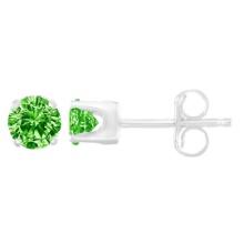 Classic Round .20ct Green Diamond Stud Earrings