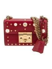 Gucci Red Lthr Gold-tone Hdw Push-lock Shldr Bag