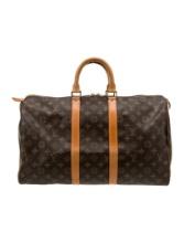 Louis Vuitton Mono Keepall 45 Vtg Weekender Bag