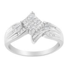 10k Gold .30ct Diamond Rectangle Cocktail Ring