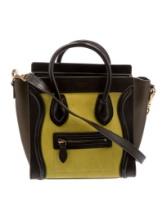 Celine Yellow Leather Striped Zip Cls Shldr Bag