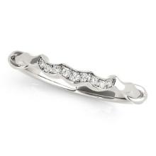 14k White Gold .04 Diamond Scallop Wedding Band