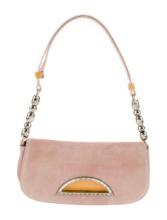 Christian Dior Pink Suede Beaded Crystal Shldr Bag