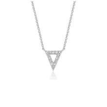 14k Wgold .14ct Diamond Inverted Triangle Necklace