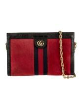 Gucci Patent Leather Red Suede Web Acc Shldr Bag