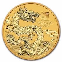 2024 2 Oz Gold Lunar Dragon Bu (series Iii)