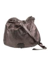 Jimmy Choo Grey & Metallic Leather Snap Shldr Bag