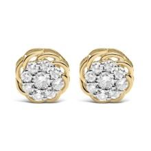 10k Gold-pl .50ct Diamond Cluster Stud Earrings