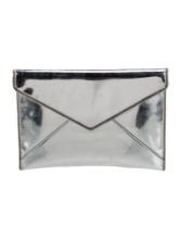 Rebecca Minkoff Metallic Slvr-tone Hdw Snap Clutch