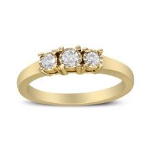 14k Gold-pl .25ct Diamond 3-stone Illusion Ring