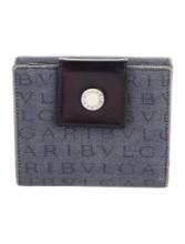 Bvlgari Blue Denim Printed Snap Cls Compact Wallet