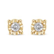 10k Gold-pl. .10ct Diamond Stud Earrings