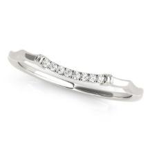 14k Wgold Round .04ct Diamond Waved Wedding Ring