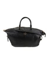 Tory Burch Gold-tone Hdw Blk Leather Shldr Bag