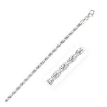14k White Gold Diamond Cut Rope Chain