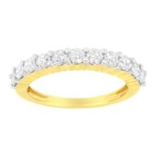 Igi Certified 10k Gold 1.00ct Diamond Fluted Ring
