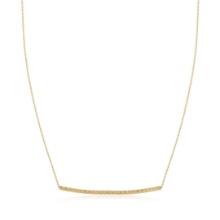 14k Gold Thin Textured Bar Necklace