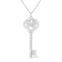 Elegant .01ct Diamond Cancer Zodiac Key Necklace