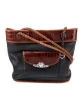 Brighton Colorblock Black Leather Snap Shldr Bag