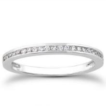 14k White Gold Round .17ct Diamond Wedding Band