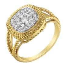 10k Gold-pl .50ct Diamond Split Shank Ring