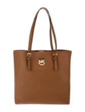 Michael Kors Brown Leather Gold-tone Hdw Shldr Bag