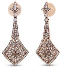 18k Rgold 1.31ct Diamond Drop & Dangle Earrings