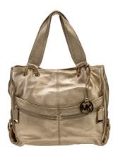 Michael Kors Neut Lthr Gold-tone Hdw Top Hdl Bag