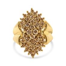14k Gold-pl. 1.60ct Diamond Cluster Cocktail Ring