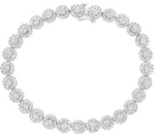 14k Wgold 3.88ct Diamond Cluster Link Bracelet